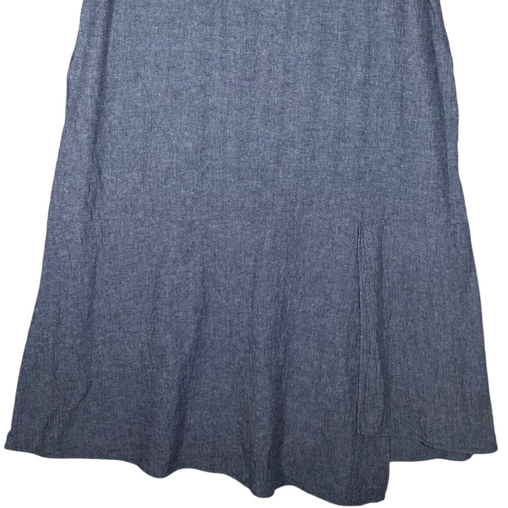 Pure Jill J. JILL Linen Blend Tank Dress Sz XL Midi‎ Blue Lagenlook Minimalist - Picture 8 of 13